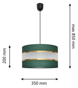 Lustr na lanku HELEN 1xE27/15W/230V pr. 35 cm zelená/zlatá