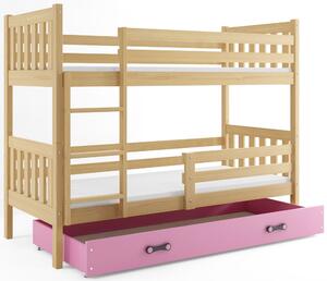 BMS Group Dětská patrová postel s úložným prostorem CARINO 190x80 borovice Barva šuplíku: Grafit
