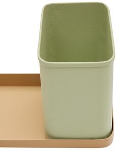 Béžovo-zelený kovový stojánek na tužky Kave Home Moka