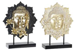 Dekorativní postava DKD Home Decor 27 x 8 x 33,5 cm Černý Zlatá Buddha Orientální (2 kusů)