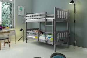 BMS Group Dětská patrová postel CARINO 200x90 grafit