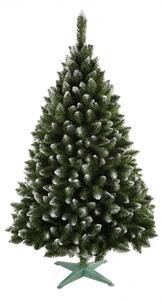 Stromek JEDLE umělý vánoční s bílými konci + stojan 160cm