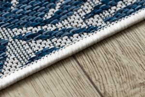 Makro Abra Kusový koberec Sisalový SION 22151 tkaný na plocho listí modrý ecru Rozměr: 80x150 cm