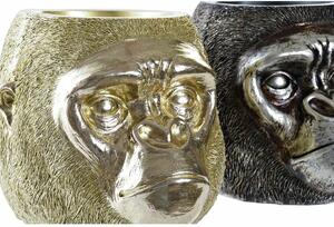 Dekorativní postava DKD Home Decor 20 x 24,5 x 18,5 cm Stříbřitý Zlatá Koloniální styl Gorila (2 kusů)