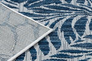 Makro Abra Kusový koberec Sisalový SION 22151 tkaný na plocho listí modrý ecru Rozměr: 80x150 cm