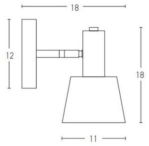 Zambelis 20219 - Nástěnné bodové svítidlo 1xE14/25W/230V šedá