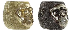 Dekorativní postava DKD Home Decor 20 x 24,5 x 18,5 cm Stříbřitý Zlatá Koloniální styl Gorila (2 kusů)
