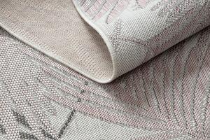Balta Kusový koberec běhoun Sisalový SION 2837 tkané na plocho listy palmy ecru růžový Rozměr: 80x250 cm