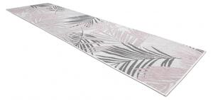 Balta Kusový koberec běhoun Sisalový SION 2837 tkané na plocho listy palmy ecru růžový Rozměr: 60x250 cm