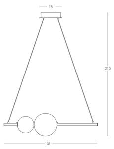 Zambelis 22109 - LED Stmívatelný lustr na lanku LED/11W/230V černá