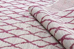 Balta Kusový koberec Sisalový SION 22129 tkaný na plocho geometrický ecru fialový Rozměr: 120x170 cm
