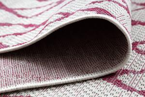 Balta Kusový koberec Sisalový SION 22129 tkaný na plocho geometrický ecru fialový Rozměr: 80x150 cm
