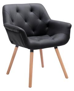 Židle s područkami Cass, nohy natura - Černá