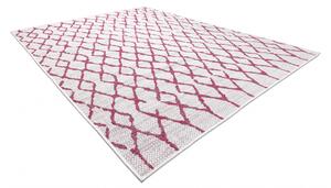 Balta Kusový koberec Sisalový SION 22129 tkaný na plocho geometrický ecru fialový Rozměr: 120x170 cm