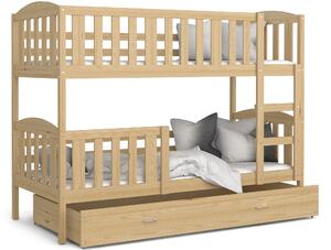 BabyBeds Dětská patrová postel s úložným prostorem KUBA borovice Velikost postele: 190x80 cm