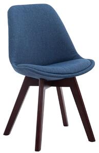 Židle Borne V2 látka, dřevené nohy ořech - Modrá