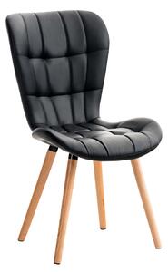Židle Elda ~ koženka, dřevěné nohy natura - Černá
