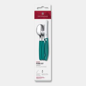Victorinox - Sada příborů na piknik SWISS CLASSIC 3 ks tyrkysová