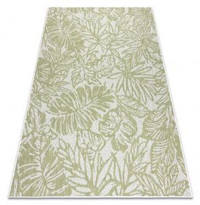 Balta Kusový koberec Sisalový SION 22128 tkaný na plocho listí ecru zelený Rozměr: 200x290 cm