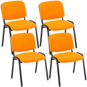 4x Stohovatelná konferenční židle Ken látka - Oranžová