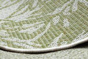 Balta Kusový koberec Sisalový SION 22128 tkaný na plocho listí ecru zelený Rozměr: 80x150 cm