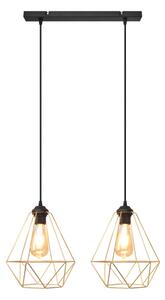 Lustr na lanku KARO 2xE27/15W/230V zlatá/černá