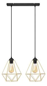 Lustr na lanku KARO 2xE27/15W/230V zlatá/černá