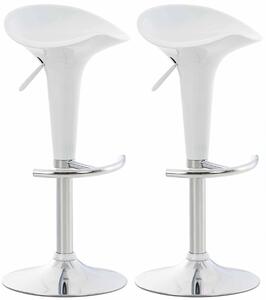 Plastová barová židle Shine bílá (SET 2 ks) - Bílá
