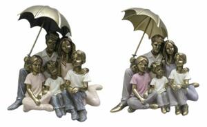 Dekorativní postava DKD Home Decor 15,5 x 12 x 12,5 cm 15,5 x 12 x 16 cm Vícebarevný Rodina (2 kusů)