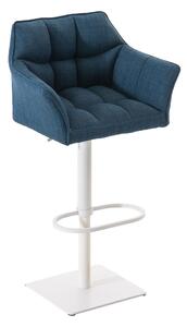 Barová židle Damas W1 ~ látka, bílý rám - Modrá
