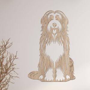 Dřevěný obraz Bearded Collie | Rozměry (cm): 31x40 | Zvolte barvu dekoru: Dub Sonoma