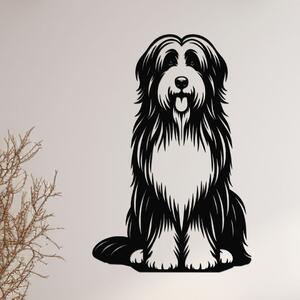 Dřevo života | Dřevěný obraz Bearded Collie | Rozměry (cm): 31x40 | Zvolte barvu dekoru: Černá