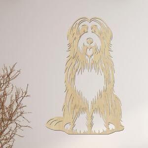 Dřevěný obraz Bearded Collie | Rozměry (cm): 31x40 | Zvolte barvu dekoru: Javor