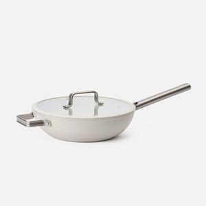 Fabini Wok pánev Meda 5.0 Standard, ø 28 cm - Nepřilnavá pánev s keramickým povrchem s poklicí, krémová