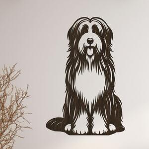Dřevo života | Dřevěný obraz Bearded Collie | Rozměry (cm): 31x40 | Zvolte barvu dekoru: Wenge