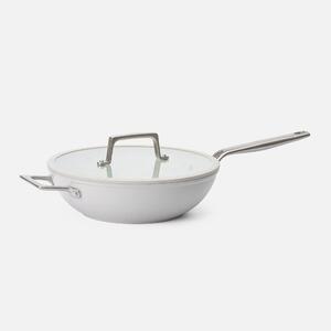 Fabini Wok pánev Meda 5.0 Pro, ø 28 cm - Nepřilnavá pánev s keramickým povrchem s poklicí, světle šedá