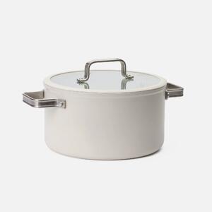 Fabini Kastrol Meda 5.0 Standard, ø 24 cm (5,4 l) - Nepřilnavý kastrol s keramickým povrchem s poklicí, krémový