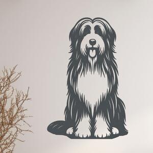 Dřevo života | Dřevěný obraz Bearded Collie | Rozměry (cm): 31x40 | Zvolte barvu dekoru: Antracitová