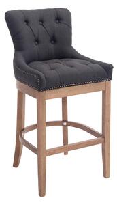 Barová židle Buckingham látka, dřevěné nohy světlá antik - Tmavě šedá