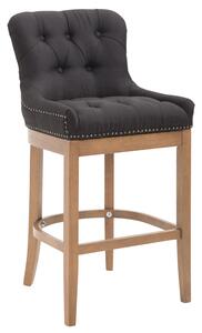 Barová židle Buckingham látka, dřevěné nohy světlá antik - Černá