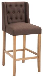 Barová židle Casandra látka, nohy světlá antik - Hnědá