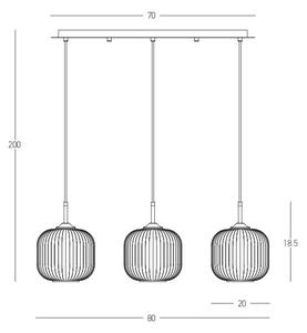 Zambelis 22074 - Lustr na lanku 3xE27/40W/230V