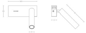 Zambelis H75 - LED Nástěnné svítidlo LED/3W/230V USB černá