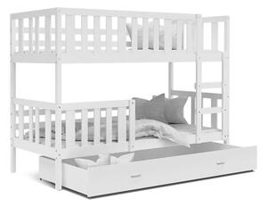 BabyBeds Dětská patrová postel s úložným prostorem NEMO bílá Velikost postele: 190x80 cm