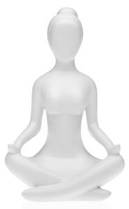 Dekorativní postava Versa Bílý Yoga 12 x 20 x 10 cm Pryskyřice