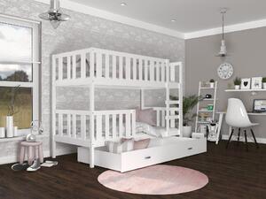 BabyBeds Dětská patrová postel s úložným prostorem NEMO bílá Velikost postele: 190x80 cm