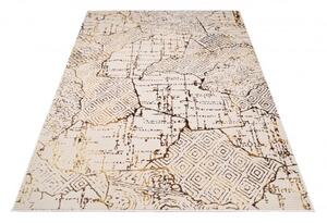 Makro Abra Kusový koberec GOLDEN MZ28E Moderní Abstraktní krémový hnědý Rozměr: 160x230 cm