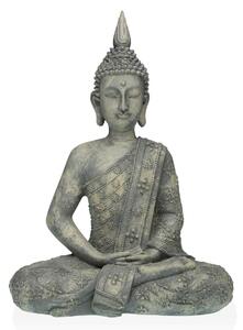 3869 Dekorativní postava Versa Šedý Buddha 19 x 40 x 28 cm Pryskyřice