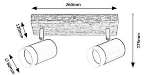 Rabalux 73122 - Stropní bodové svítidlo TORAS 2xGU10/5W/230V dub