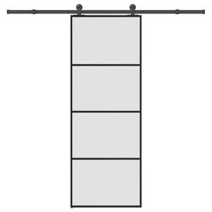 Posuvné dveře s kováním 76x205 cm ESG sklo a hliník 3332864